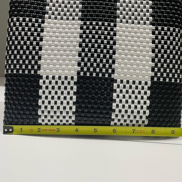 Black and White plastic handmade basket backpack